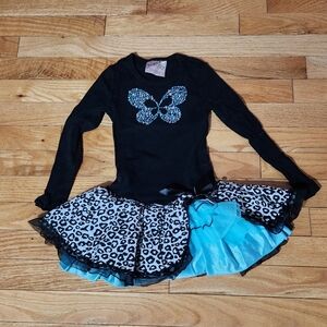 Girl's butterfly cheetah dress